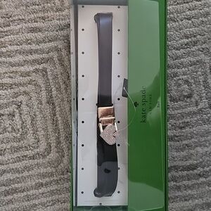 Kate Spade Black Belt with Gold Heart Accent